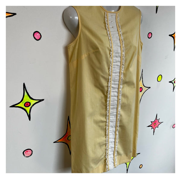 Vintage 1960s 60s | Yellow Mod GoGo A Line Mini Dress by The Villager | S/M