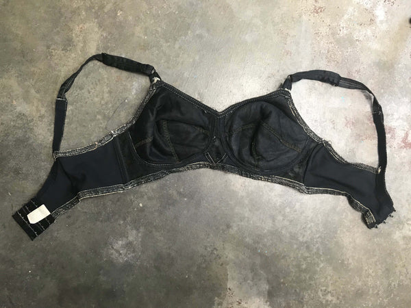 Vintage 1950s Bra | Black Bullet Bra Pin up Lingerie | 32C