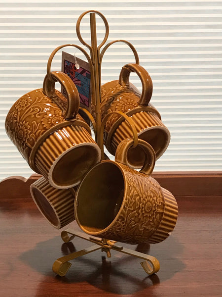 Vintage | Mug Tree Set - 5 Piece | Ceramic