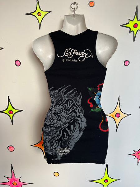 Vintage 1990's 90s | Ed Hardy By Christian Audigier Tee T Shirt Tank Top | XS