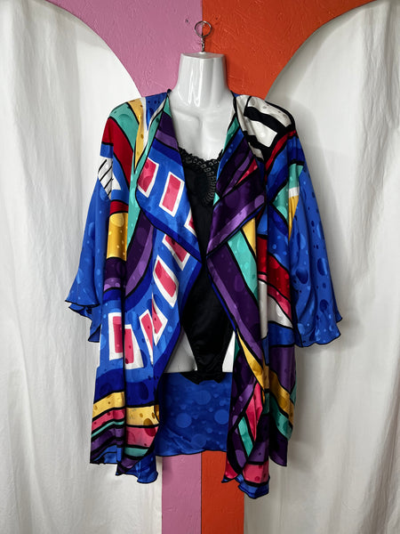 Vintage Silk Kimono | Yolanda Lorente Lord & Taylor Fantasia Hand Painted | M