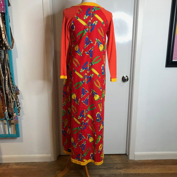 Vintage 60s 70s | MOD Groovy Psychedelic Art Peter Max Dress | S/M