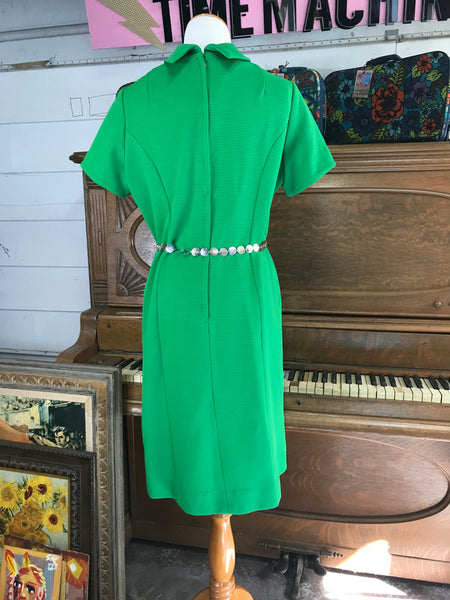 Vintage 60s 70s | Green GoGo Mod Scooter Dress Groovy Minidress | XL