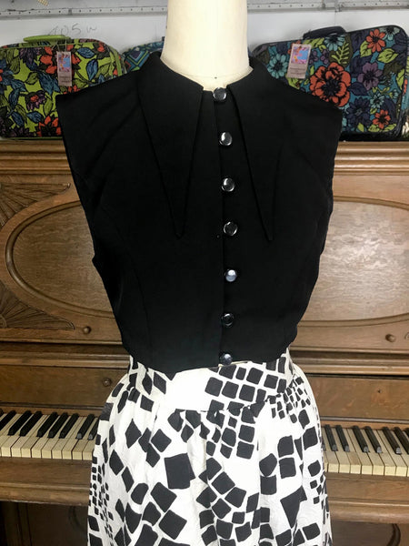 Vintage 60s 70s | Go Go Disco Groovy Hippie Boho Mod Big Collar Crop Top | XS