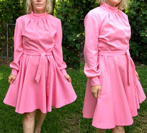 Vintage 60s 70s | Pink Hippie GoGo Mod Twiggy Dress Groovy Disco Mini dress | L