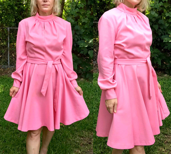 Vintage 60s 70s | Pink Hippie GoGo Mod Twiggy Dress Groovy Disco Mini dress | L