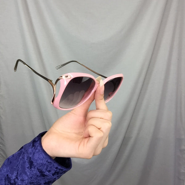 Vintage VTG 1970s 70s| Pink Disco Glam Oversize Butterfly Shades Sunglasses