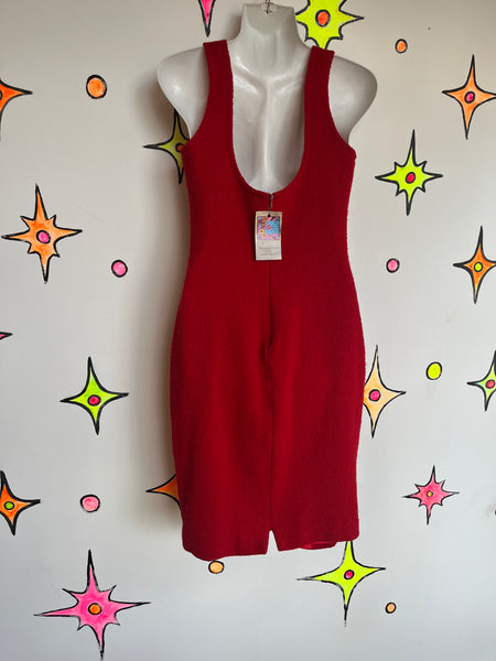 Vintage 90s | Lida Baday Red Sleeveless Party Cocktail Dress | Small