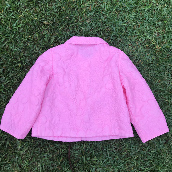 Vintage 50s 60s | Pink Quilted Babydoll Pegnoir Nighty Robe Bed Jacket Free Size