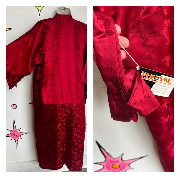 Vintage | Red Silk Kimono Robe Geisha | New with Tags | Size M