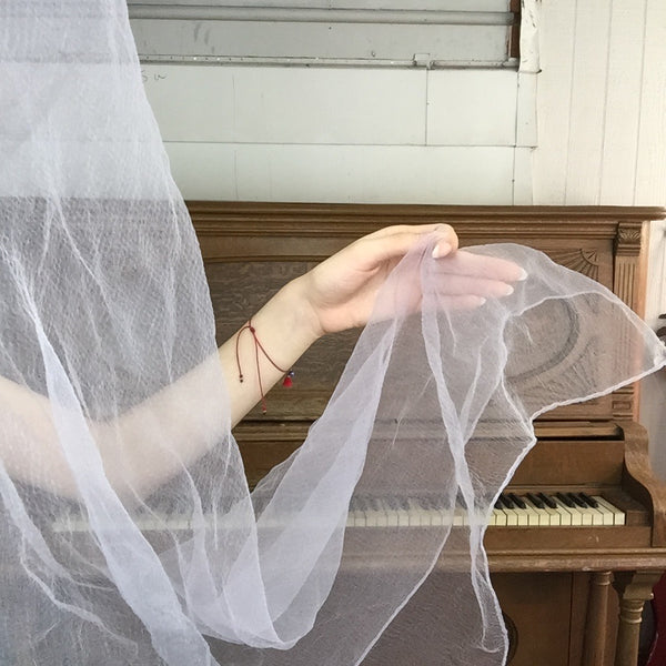 Vintage 50s 60s | Lavender Chiffon Sheer Pinup Head Scarf Bonnet MOD Scarf