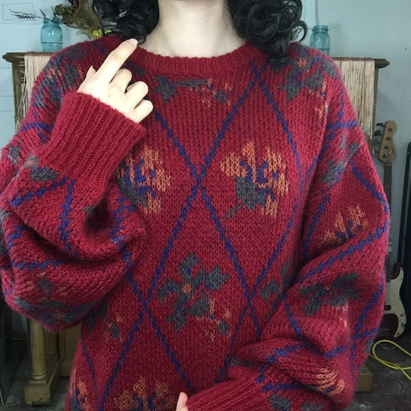 Vintage 90s | Oversized Chunky Cozy Wool Sweater | Size M