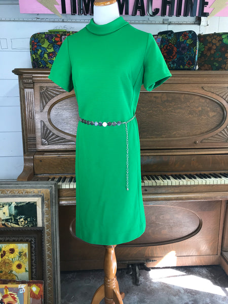 Vintage 60s 70s | Green GoGo Mod Scooter Dress Groovy Minidress | XL