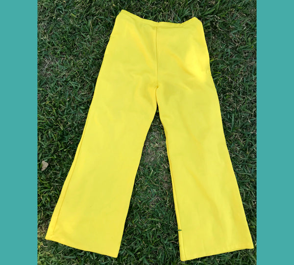 Vintage 70s | High Waisted Boho Hippie Disco Polyester Wide Leg Bell Bottoms M L