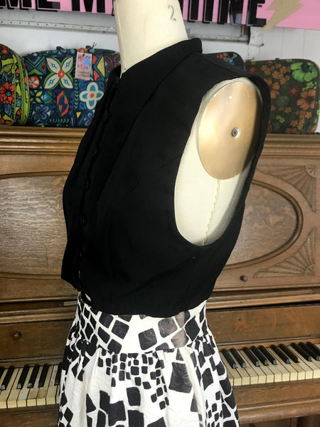 Vintage 60s 70s | Go Go Disco Groovy Hippie Boho Mod Big Collar Crop Top | XS