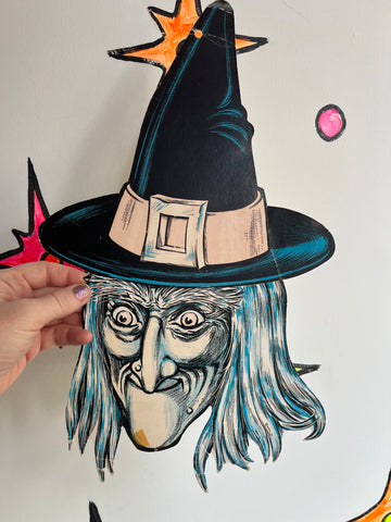 Vintage 1970’s Beistle Halloween Witch Cut Out Decoration