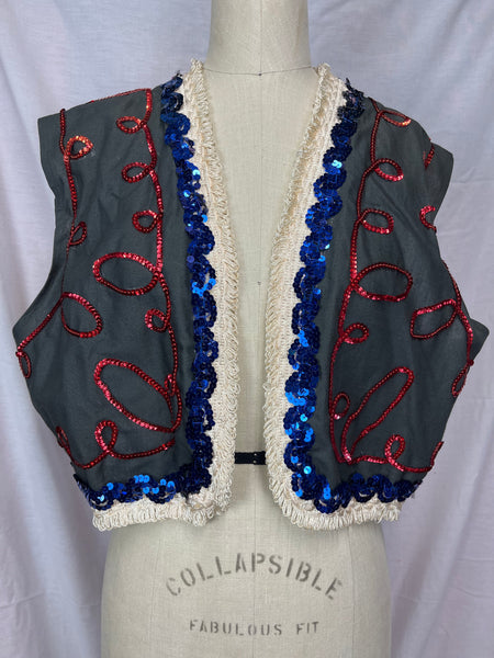 Vintage | Handmade Beaded Vest Costume Pirate Vest | S