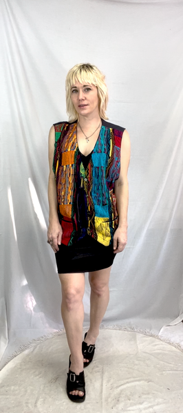 Vintage Coogi | Rainbow Colorful Funky Abstract Art Print Coogi Sweater | M
