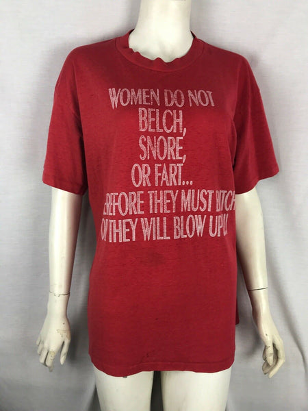 Vtg Vintage Rare 70s 80s Red Feminism Women’s Rights Vintage T Shirt Feminist L
