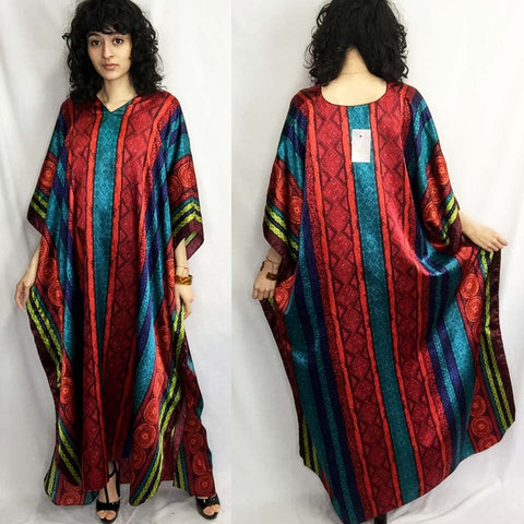 Vintage 70s | Caftan Kaftan Muumuu Boho Hippie Gown Summer Dress | Free Size