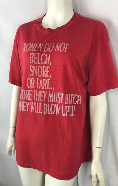 Vtg Vintage Rare 70s 80s Red Feminism Women’s Rights Vintage T Shirt Feminist L