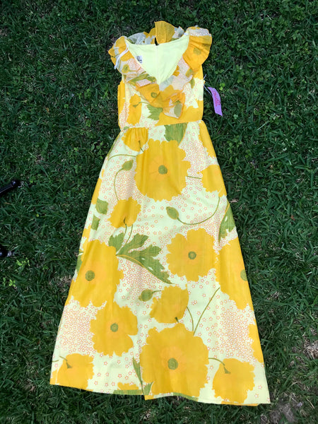 Vintage 60s 70s | Rare DEAD STOCK Alfred Shaheen Hippie Hawaiian Dress | S M