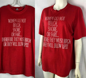 Vtg Vintage Rare 70s 80s Red Feminism Women’s Rights Vintage T Shirt Feminist L