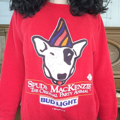 Vintage 80s | Spuds McKenzie Budlight Sweatshirt | Size S