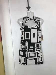 VTG 60s 70s Psychedelic Black and White Disco Go Go Girl Costume Party Dress M