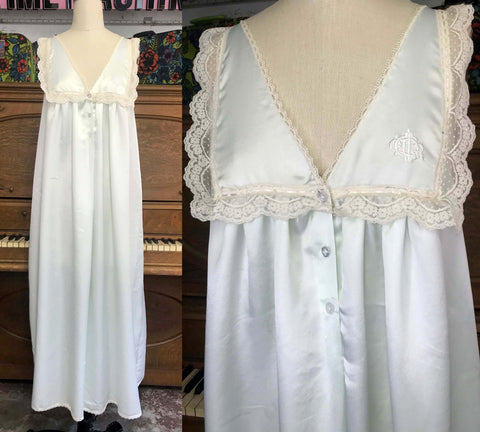 Vintage Christian Dior | DIOR Lingerie with Lace Slip Nighty Nightgown | Size M