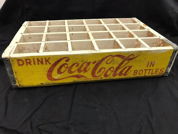 Vintage 1960s Coca Cola Wooden Crate Box 24 Bottle Carrier