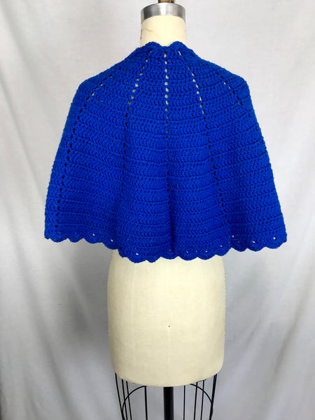 Vintage 70s | Hippie Woodstock Mod Boho Crochet Poncho Capelet Cape Shawl