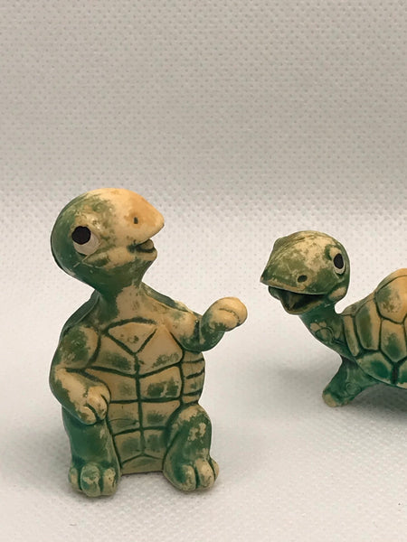 Vintage |Tiny Green Turtle Figurines (3) | Height 1 3/4 inches height | Acrylic