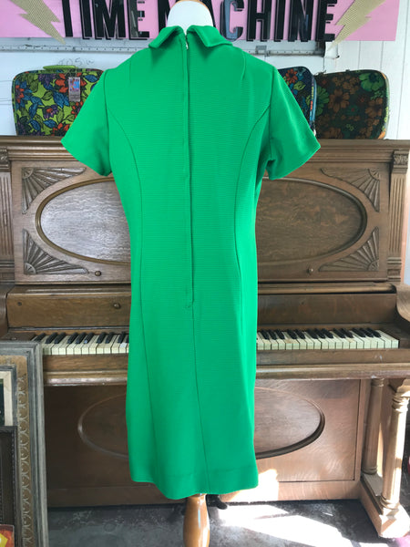 Vintage 60s 70s | Green GoGo Mod Scooter Dress Groovy Minidress | XL