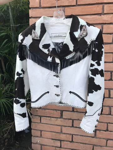 Vintage | Cowhide Cow Print Western Jacket | Size L