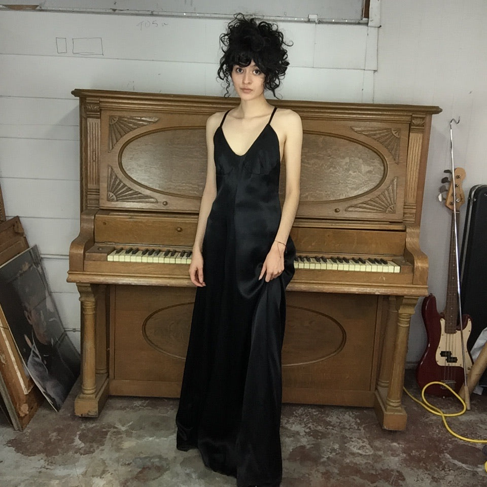 Vintage 70s | Black Goddess Boho Disco Capelet Lace Jacket Maxi Slip D Fashion Time Machine Vintage 70s | Black Goddess Boho Disco Capelet Lace Jacket Maxi Slip D Fashion Time Machine