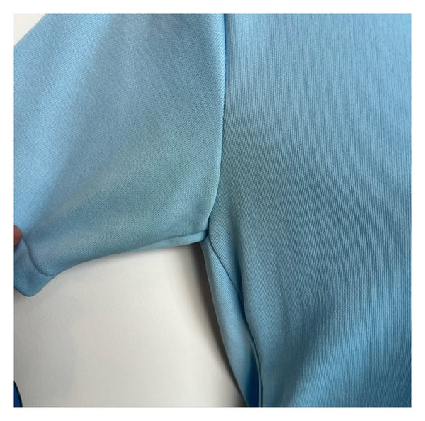 Vintage 60s 70s | Blue Mod Turtleneck Shirt Top | Size Small