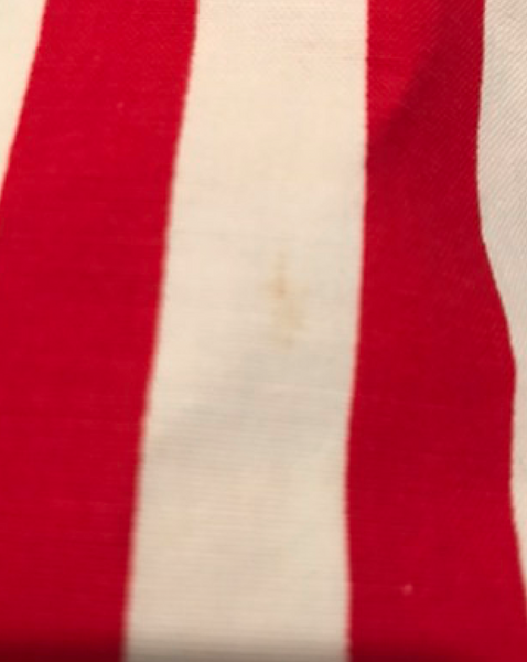 Vintage 50s 60s | Nautical Red and White Striped Statement Sleeve Blouse Top | M