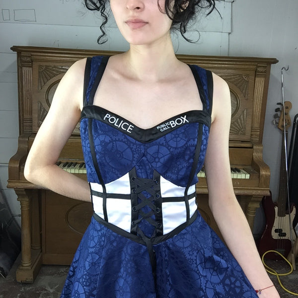 Dr Who Costume Police Box Dress Halloween Comicon Hot Topic Party BBC | Size L