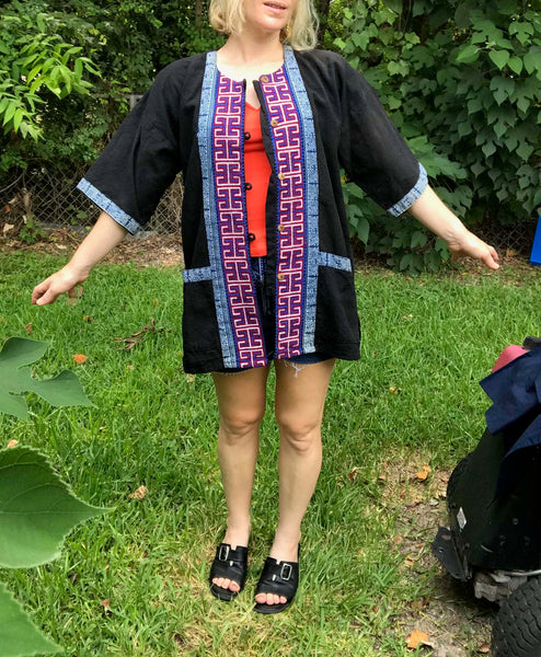 Vintage 70s | African Hippie Boho Festival Tunic Kaftan Dashiki Shirt Top Blouse