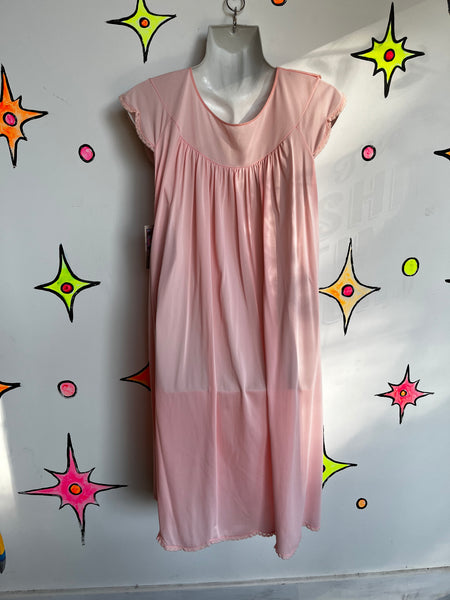 Vintage 60s | Pink Shadow Line Slip Mini Dress | Size Medium