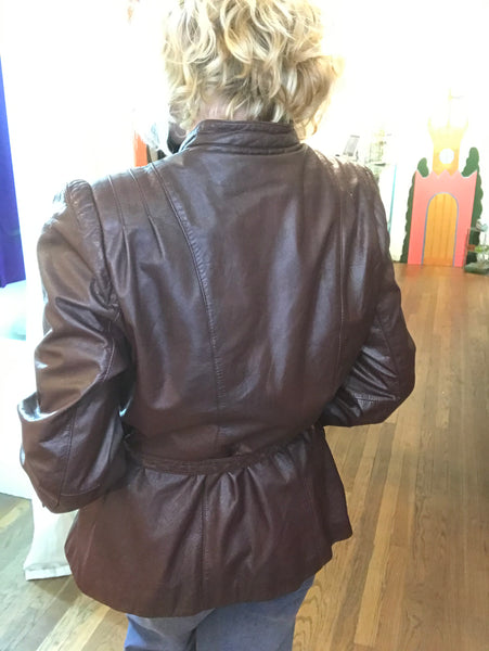 Vintage 1970s | Brown Leather Boho Belted Jacket