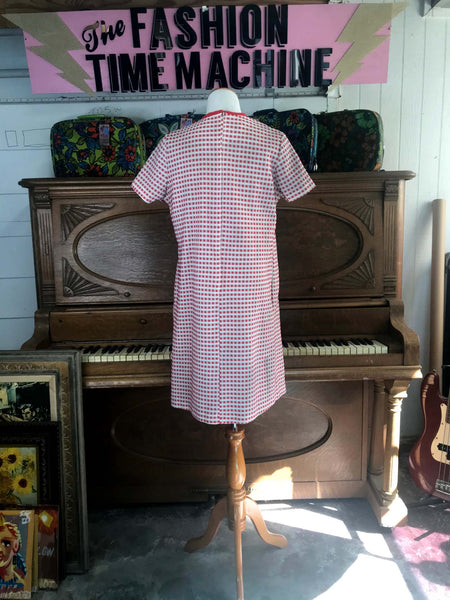 Vintage 60s 70s | Red GoGo Mod Scooter Space Age Dress Groovy Minidress | XL