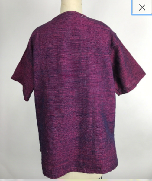 VTG Vintage 70s Purple Ethnic African Hippie Boho Festival Tunic Dashiki Shirt Top Blouse | M