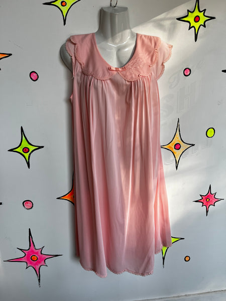 Vintage 60s | Pink Shadow Line Slip Mini Dress | Size Medium