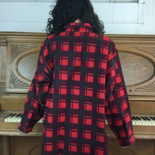 Vintage Champion| Red Plaid Lumberjack Shirt Jacket Heavy Flannel | XXL