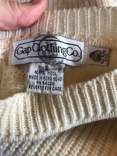 Vintage 90s | Gap Wool Cable Knit Oversized Pullover Cozy Sweater | S