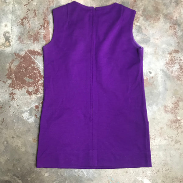 Vintage 60s | MOD Purple Twiggy Space Age GoGo MCM Micro Mini Scooter Dress | S