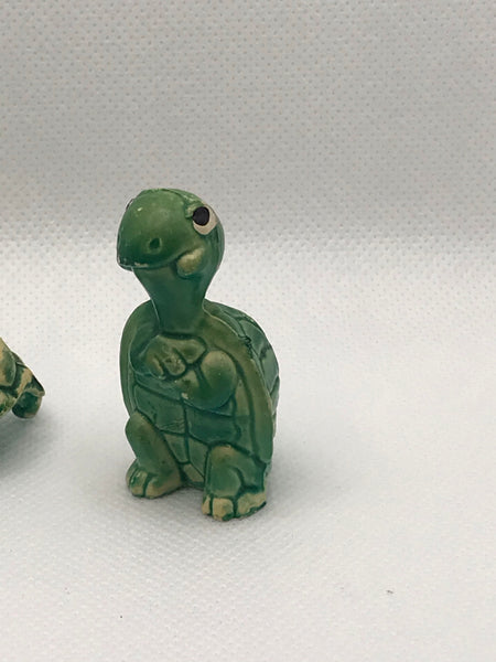 Vintage |Tiny Green Turtle Figurines (3) | Height 1 3/4 inches height | Acrylic