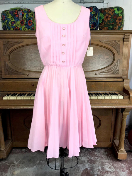 Vintage 60s 70s | Pink Dead Stock Howard Wolf GoGo Mod Scooter Mini Dress | S